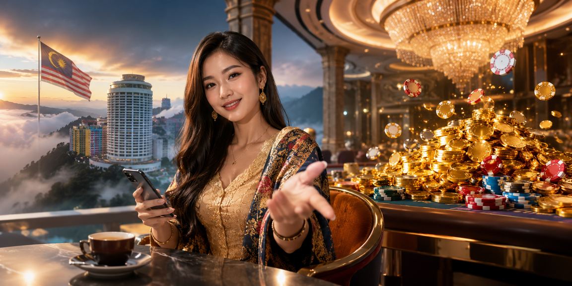 Pemain di Genting Highlands menggunakan telefon pintar untuk bermain kasino dalam talian secara bertanggungjawab