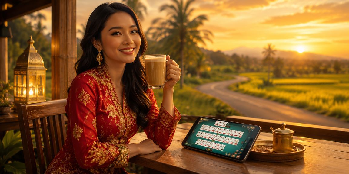 Pemain menikmati permainan remi gaya Melayu di Malaysia